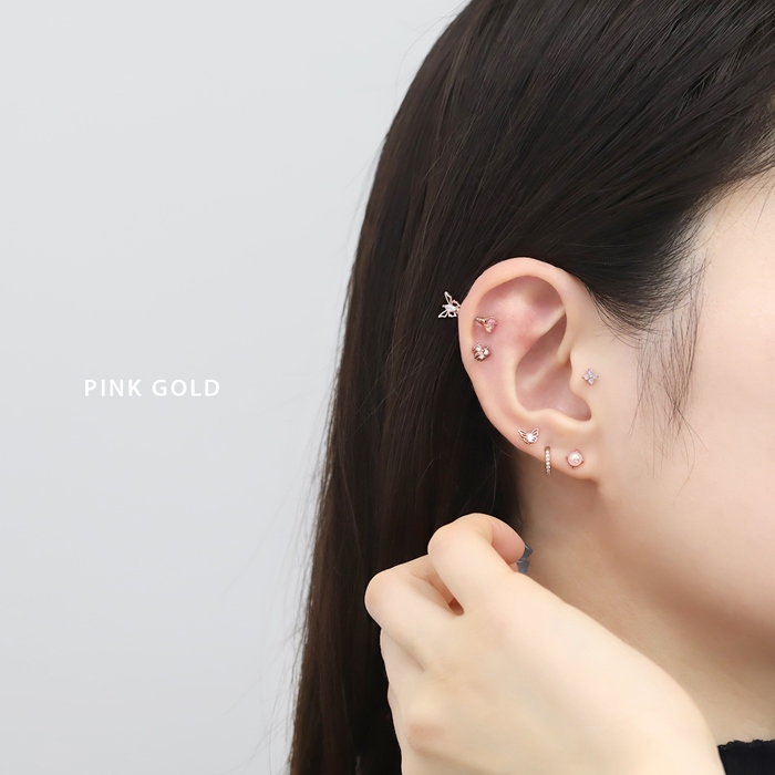 軟骨ピアス 16G ボディピアス オーロラ ラウンド ストレートバーベル サージカルステンレス 片耳用 | 凛 RIN | 03