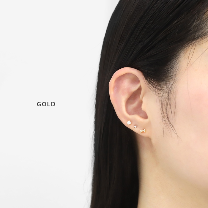 凛 RIN 軟骨ピアス 16G ボディピアス リボン 小さい ジルコニア