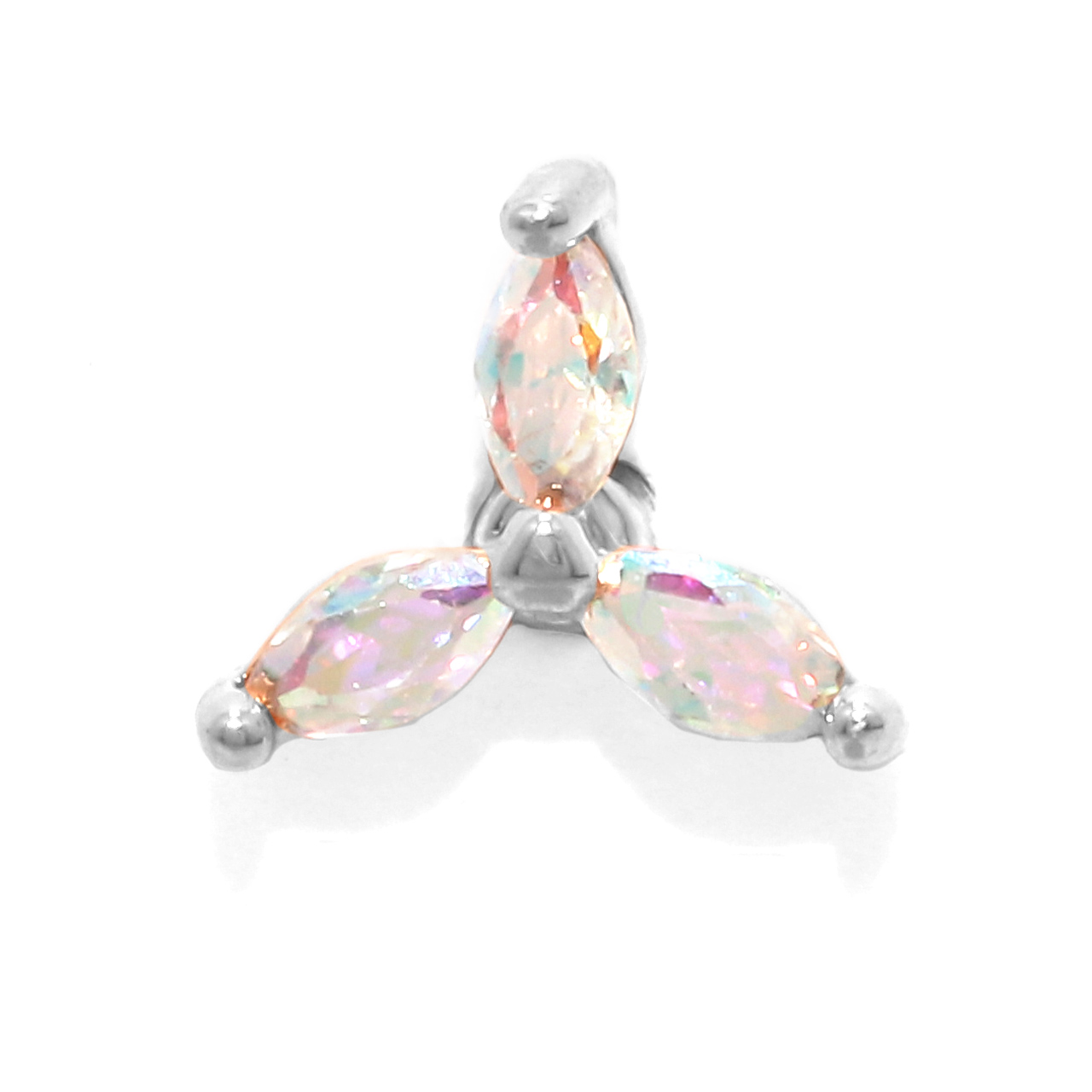 凛 RIN 軟骨ピアス 16G ボディピアス フラワー 三つ葉 キラキラ