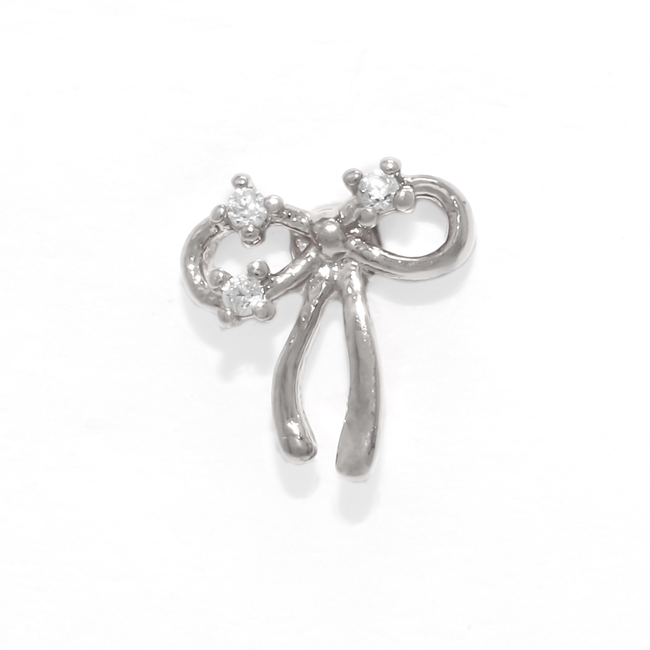 軟骨ピアス 16G ボディピアス リボン バレエコア ジュエル ストレートバーベル サージカルステンレス 片耳用 | 凛 RIN | 01