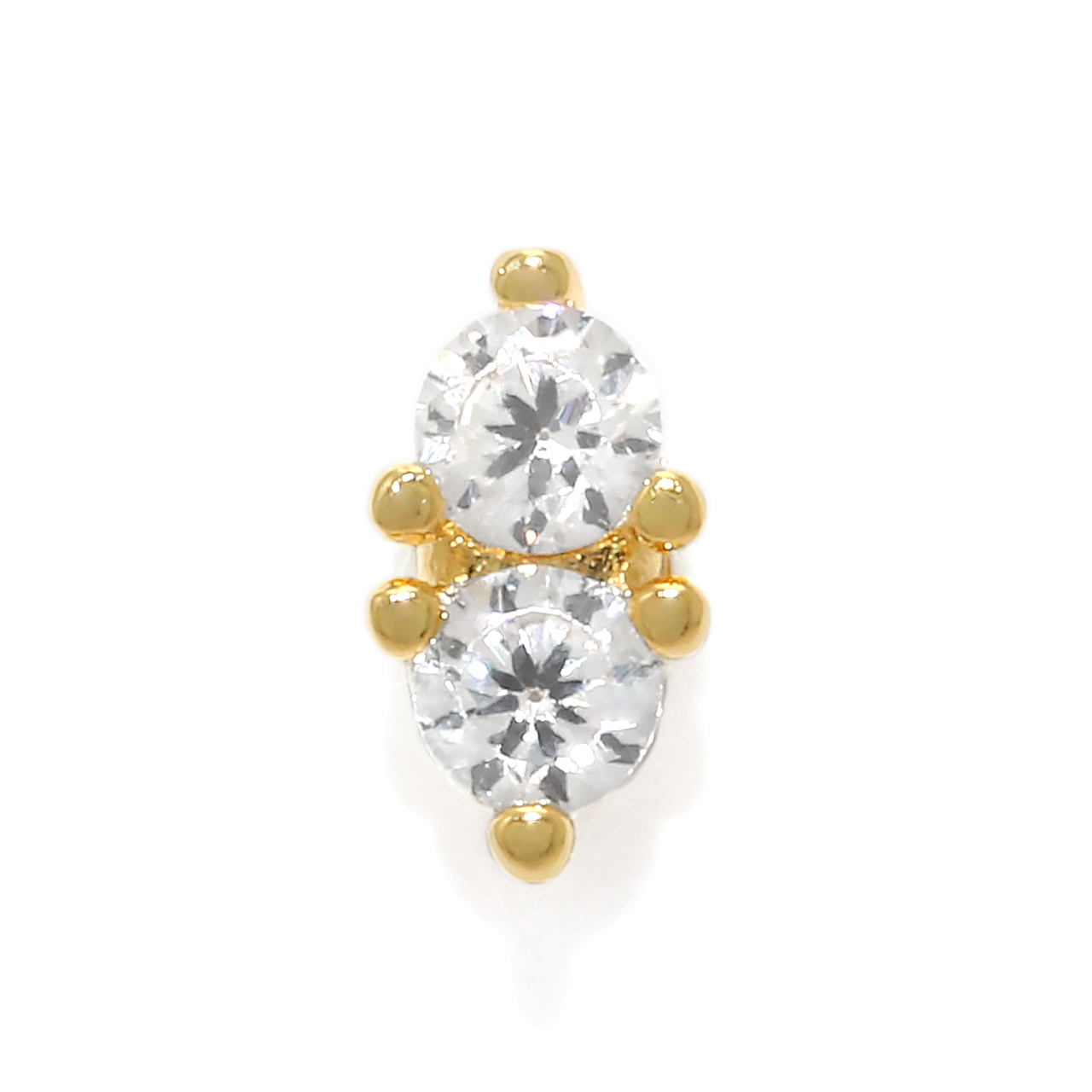 軟骨ピアス 16G ボディピアス 小さい 2粒 キラキラ ジュエル サージカルステンレス 可愛い トラガス 片耳用 | 凛 RIN | 02