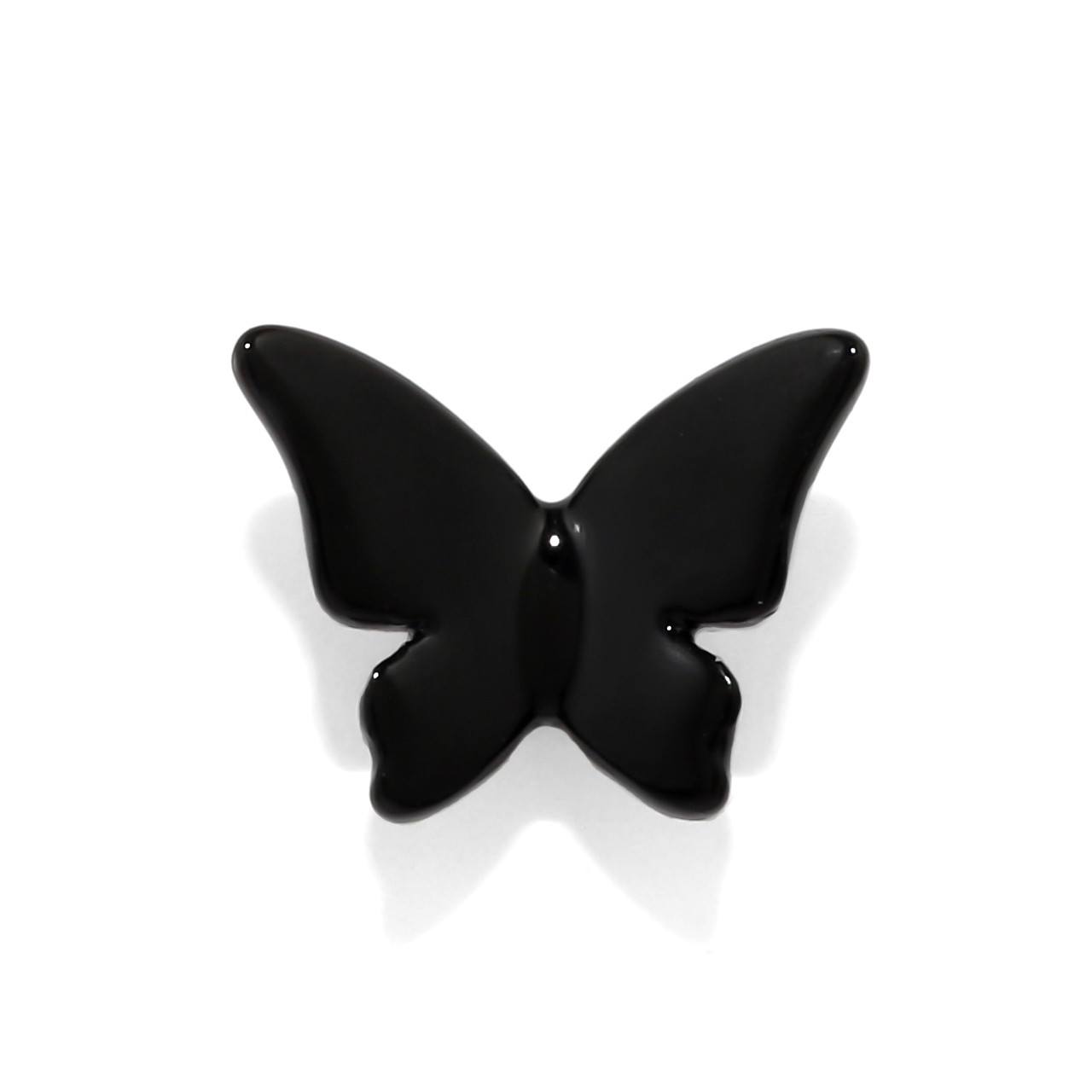 軟骨ピアス 16G ボディピアス 蝶 ハート 黒 バタフライ ブラック ストレートバーベル ステンレス 片耳用 | 凛 RIN | 01