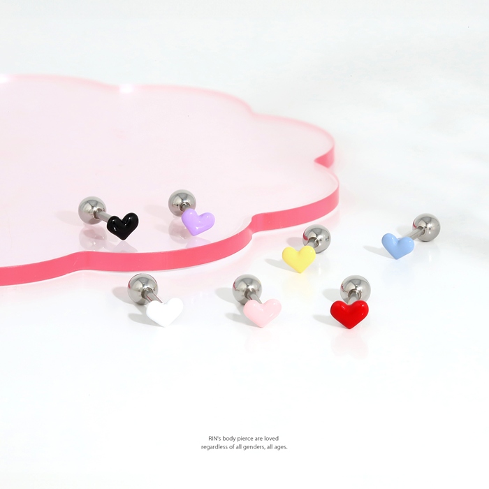 軟骨ピアス 16G ボディピアス ハート ミニ 小さい サージカルステンレス 可愛い おしゃれ トラガス 片耳用 | 凛 RIN | 08