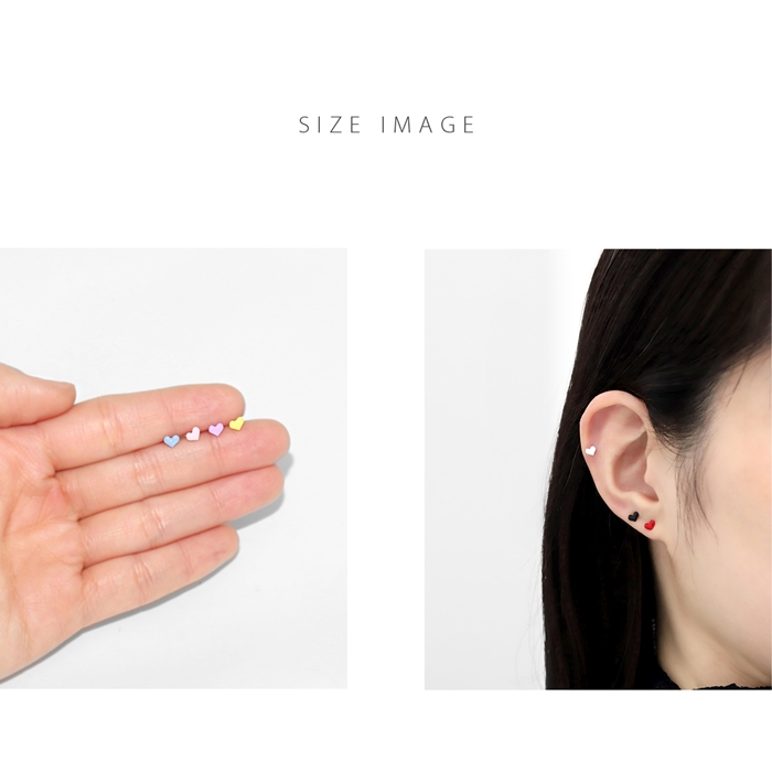 軟骨ピアス 16G ボディピアス ハート ミニ 小さい サージカルステンレス 可愛い おしゃれ トラガス 片耳用 | 凛 RIN | 13