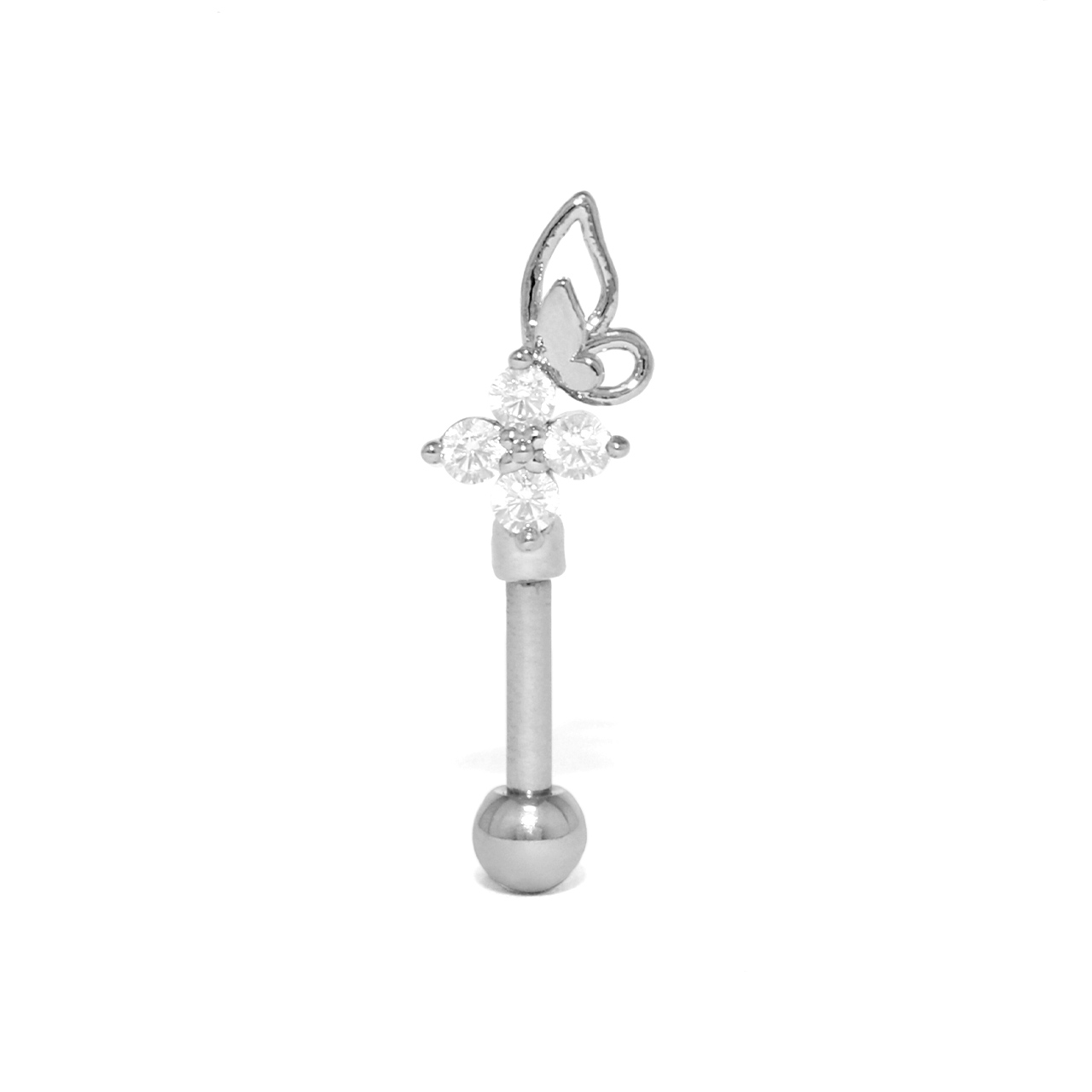 凛 RIN 軟骨ピアス 16G ボディピアス 蝶 バタフライ 花 フラワー