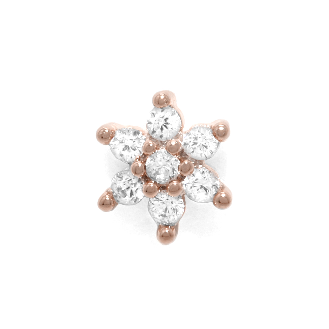 軟骨ピアス 16G ボディピアス 雪の結晶 小さい ジュエル ジルコニア サージカルステンレス トラガス 片耳用 | 凛 RIN | 03