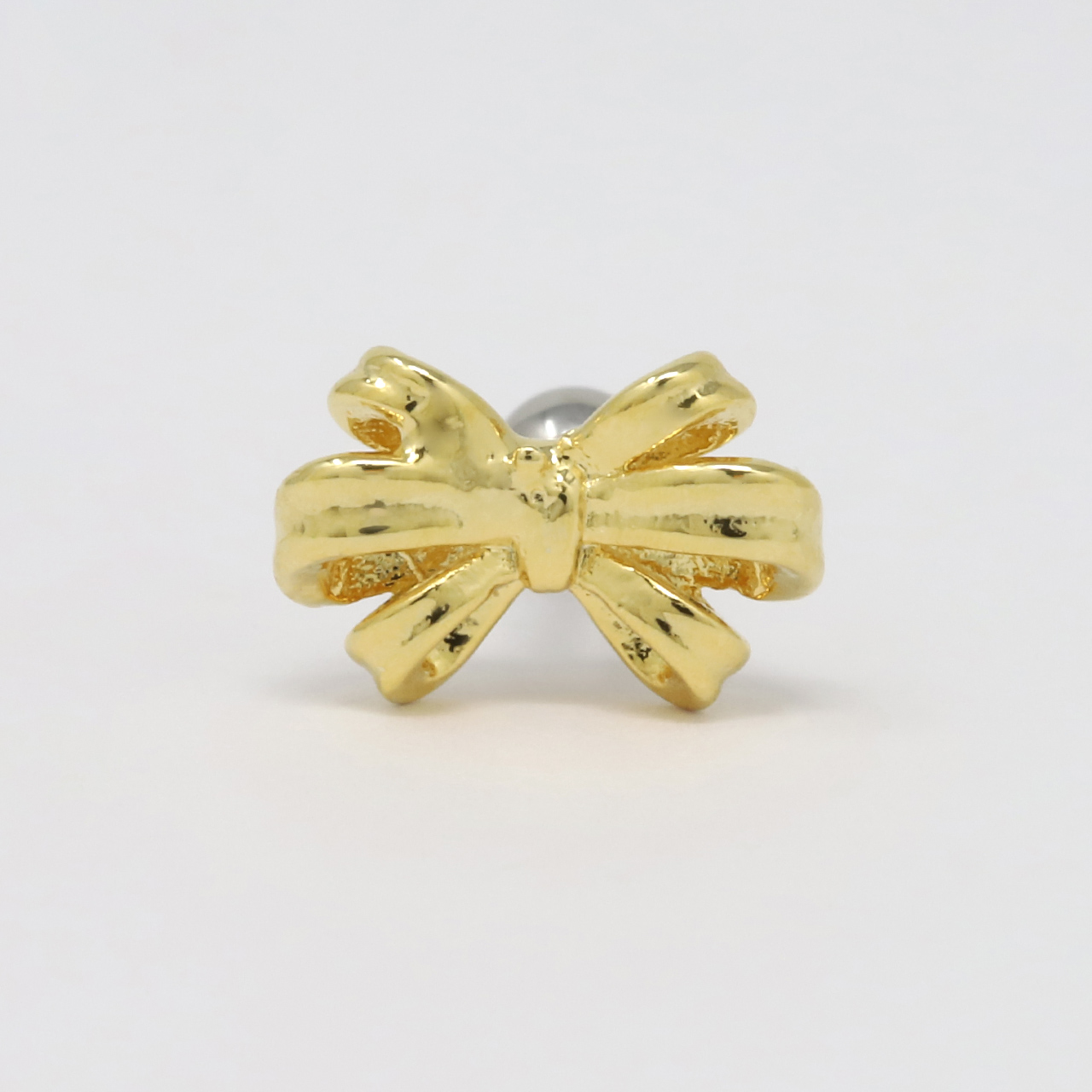 軟骨ピアス 16G ボディピアス リボン りぼん バレエコア 上品 ストレートバーベル サージカルステンレス 片耳用 | 凛 RIN | 02