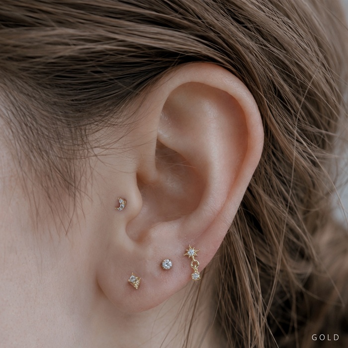 小ノ極 Sグレード ダイアモンド ピアス 16G 6mm 凛 RIN 軟骨ピアス 16G ボディピアス ダイヤ ひし形 小さい ジュエル