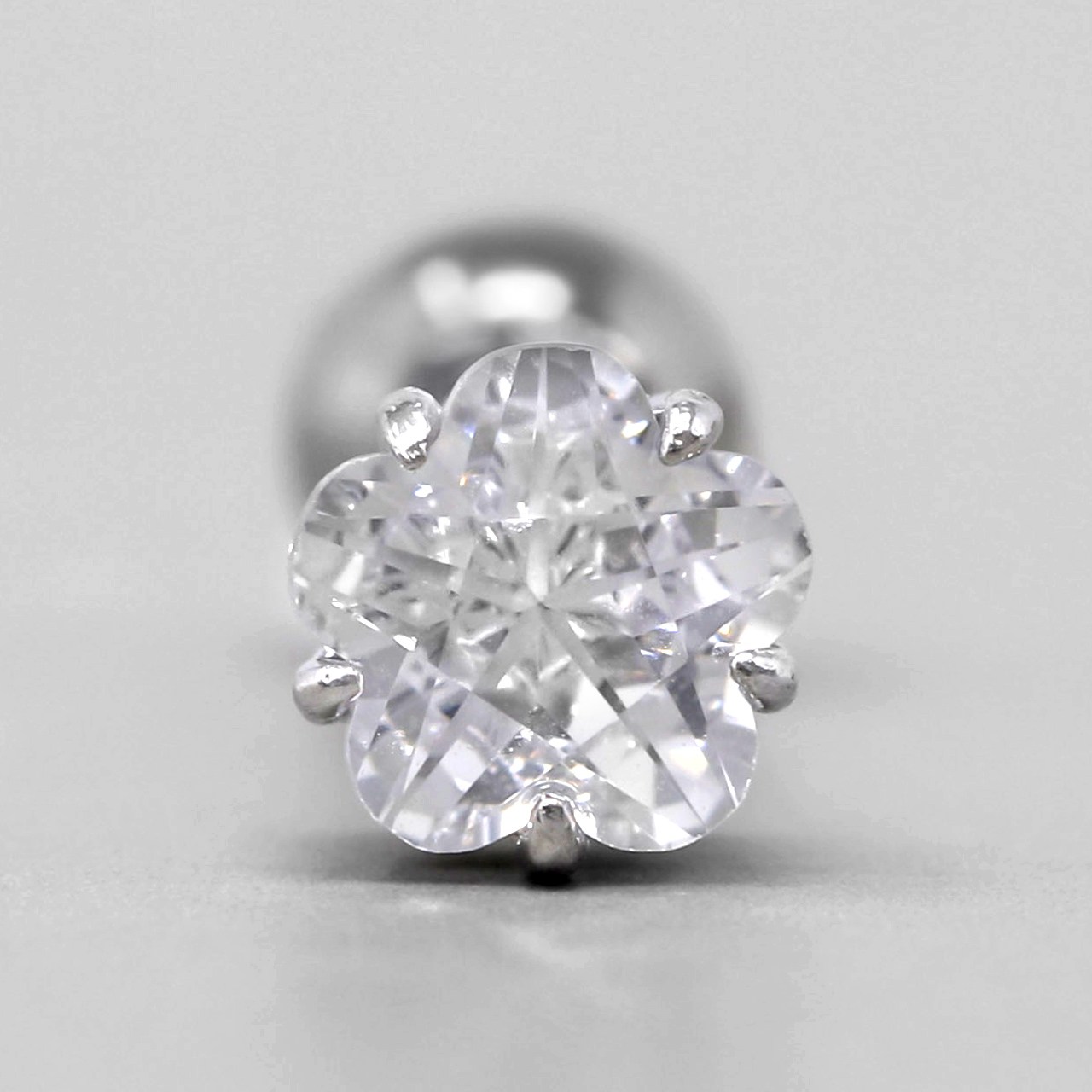 軟骨ピアス 16G ボディピアス 花 小さい ジュエル フラワー ストレートバーベル サージカルステンレス 片耳用 | 凛 RIN | 01