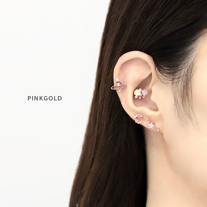 凛 RIN ボディピアス 16G 軟骨 星 スター ジュエルライン 可愛い 宇宙