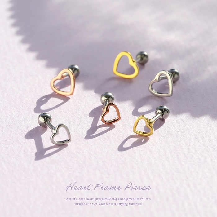 ボディピアス ハート 16G トラガス シンプル かわいい 片耳用 金属アレルギー対応 セカンドピアス ステンレス | 凛 RIN | 04