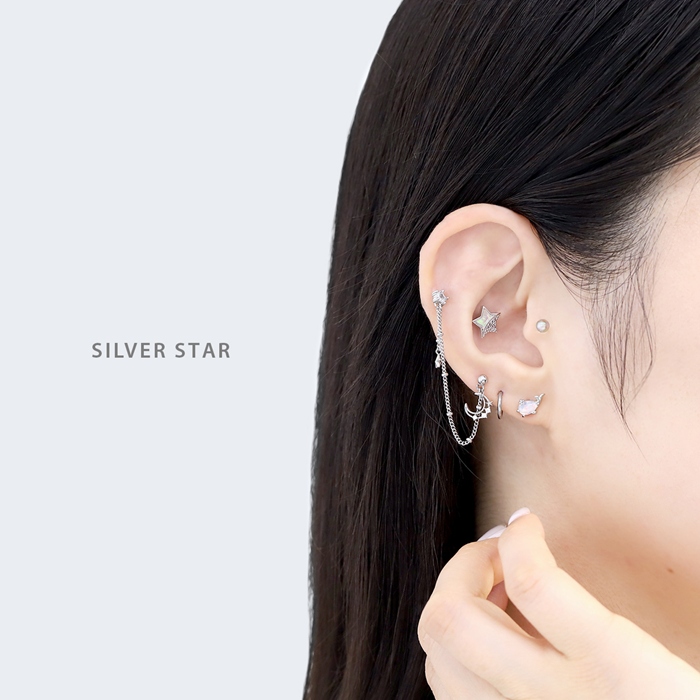 凛 RIN 軟骨ピアス かわいい 16G ボディピアス 星 ハート ジュエル