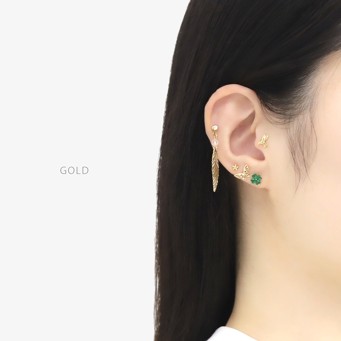 凛 RIN ボディピアス 16G 鳥 ヘビ 軟骨ピアス 羽 蛇 トリ フェザー