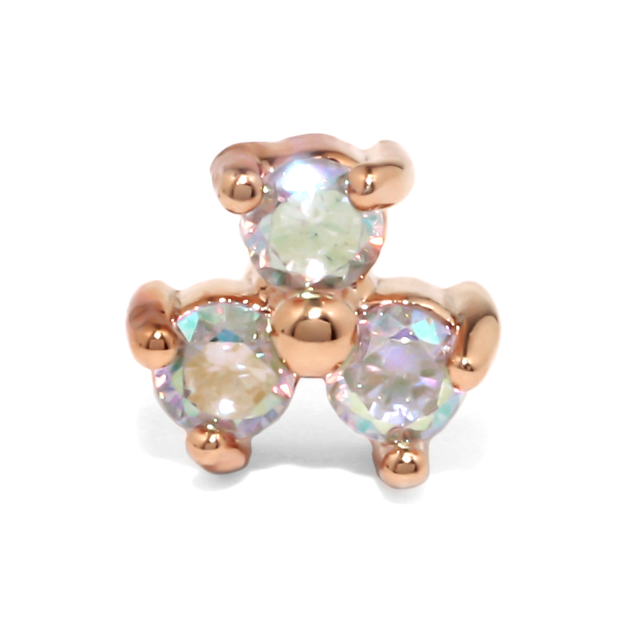 凛 RIN 軟骨ピアス 16G ボディピアス 三つ葉 クローバー ジュエル