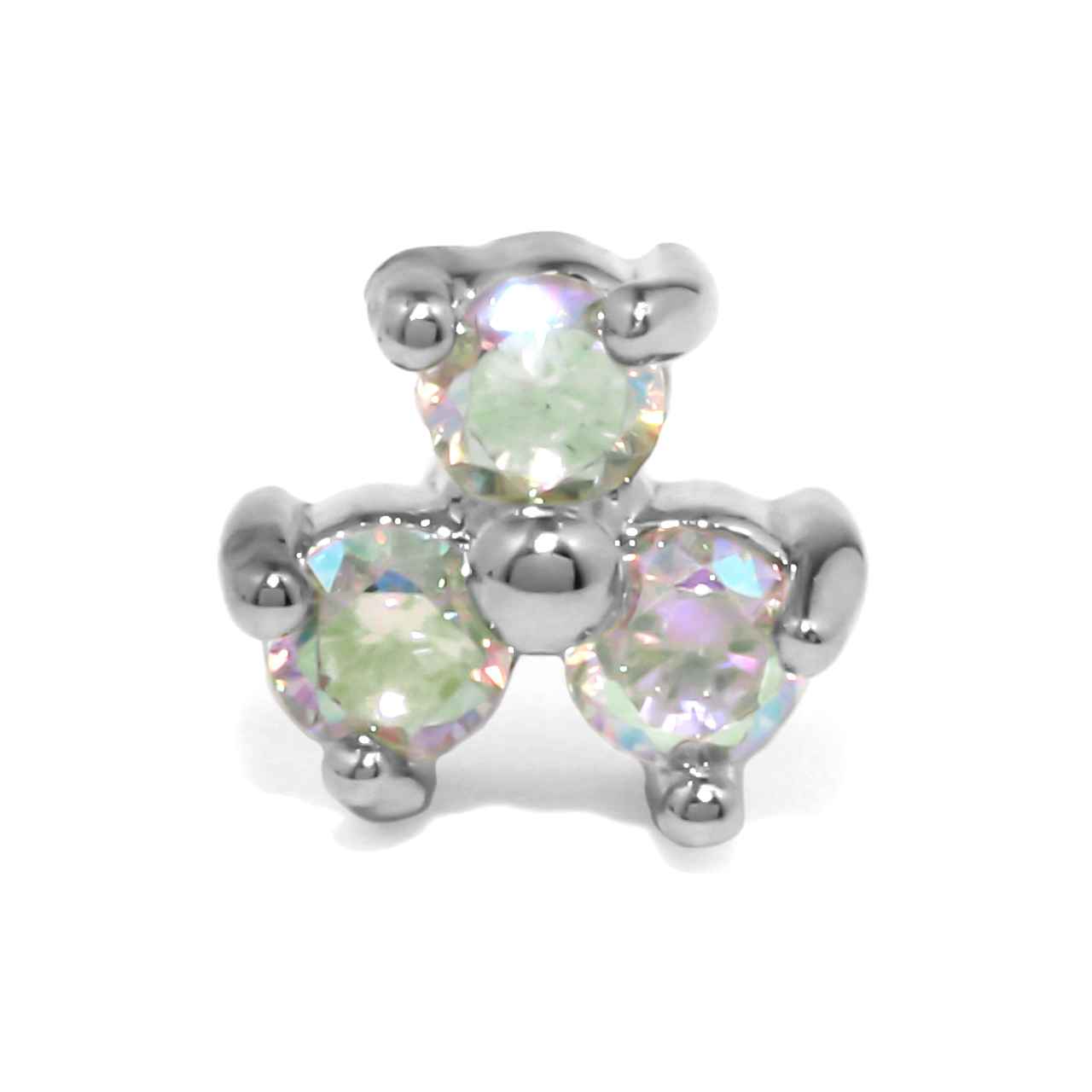 凛 RIN 軟骨ピアス 16G ボディピアス 三つ葉 クローバー ジュエル