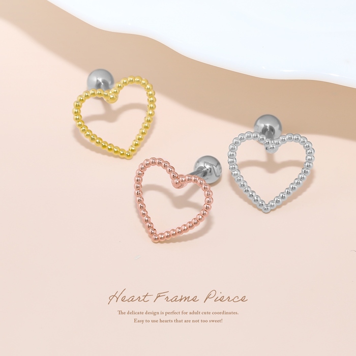 凛 RIN ボディピアス ハート 16G 軟骨ピアス 可愛い フレーム