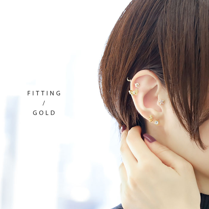 凛 RIN ボディピアス 16G 蝶々 軟骨 ピアス バタフライ キラキラ