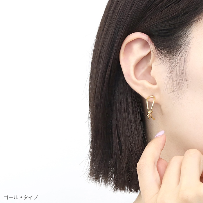 凛 RIN ノットピアス 結び目 18金 18Kコーティング レディース