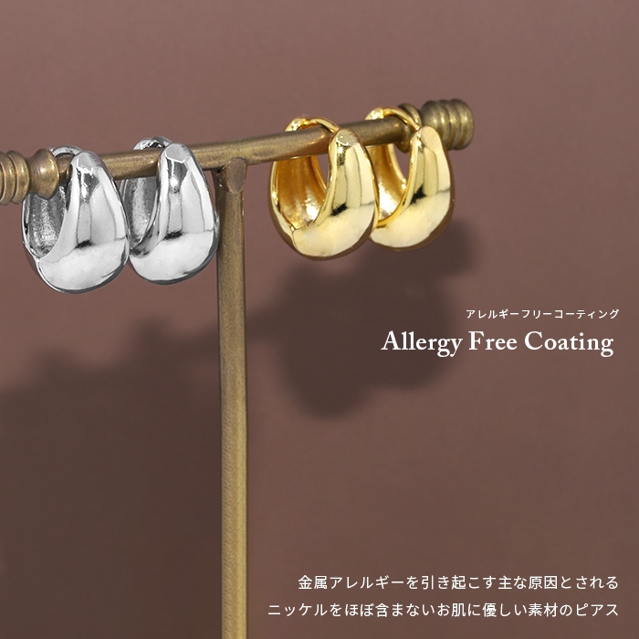 18k ピアス 大人気　18kコーティング フープピアス　 レディース ゆうパケット】ピアス フープピアス 18kコーティング レディース