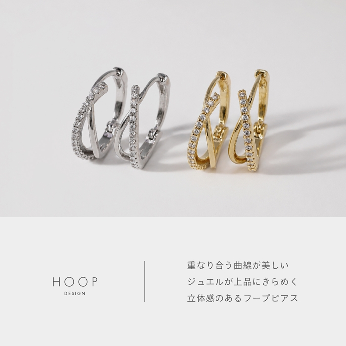 ピアス フープ レディース 18kコーティング...の詳細画像4