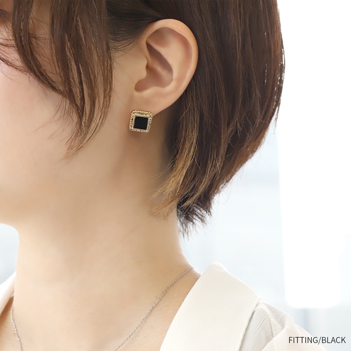 早い者勝ち レディース ピアス RIN 凛 スクエア チタンポスト 四角 アクセサリー