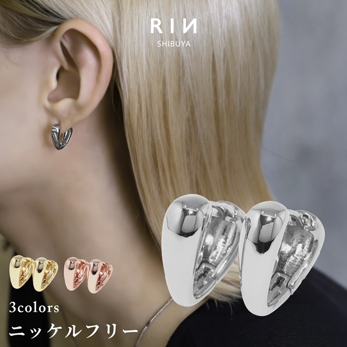 V字型ゴールドピアス 凛 RIN ピアス レディース 18金 18Kコーティング リング V字
