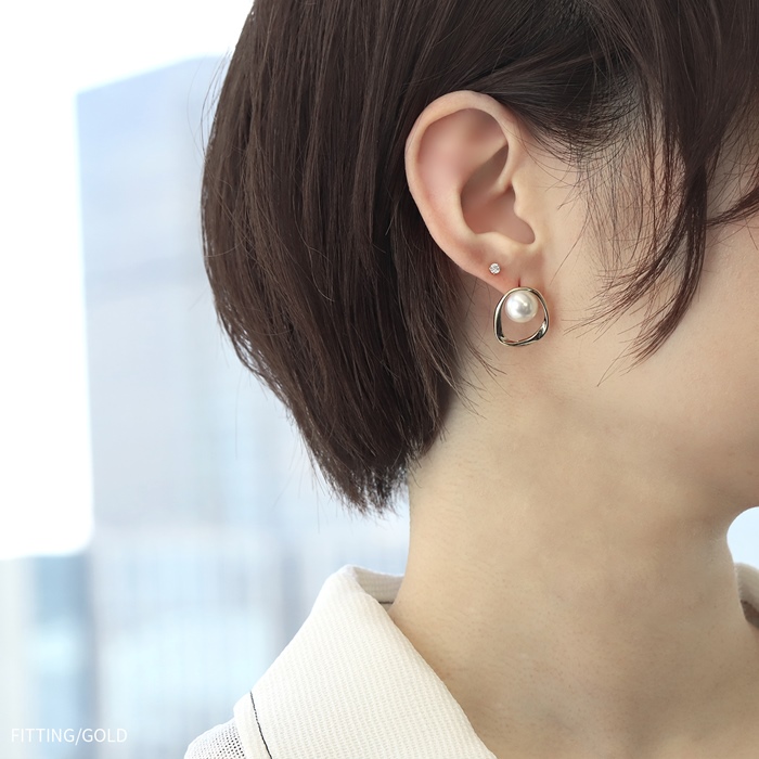 ピアス レディース パール 16金 16Kコー...の詳細画像4