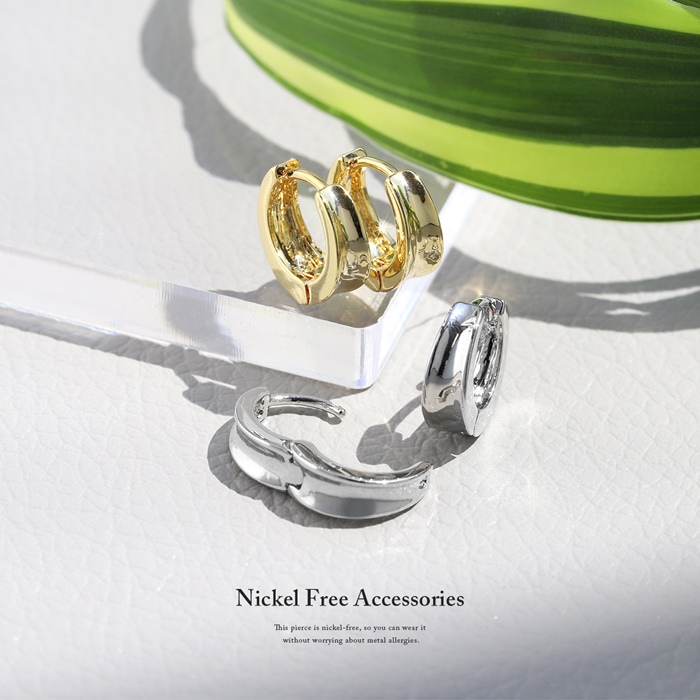 ワンタッチピアス ピアス レディース ワンタッチ リング フープ 18金 18Kコーティング シンプル 中折れ 『両耳用・2個セット』 | 凛 RIN | 03