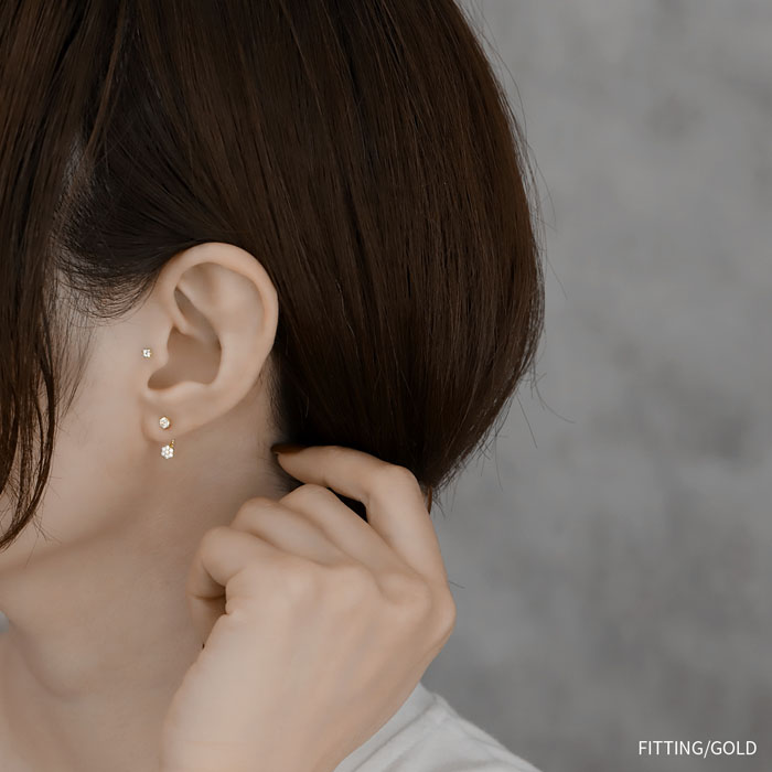 ピアス レディース 18Kコーティング 18金 ジュエル チタン 金属アレルギー対応 可愛い おしゃれ 『両耳用・2個セット』 | 凛 RIN | 07