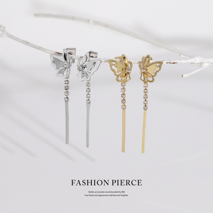 凛 RIN ピアス レディース 蝶 蝶々 バタフライ 18Kコーティング
