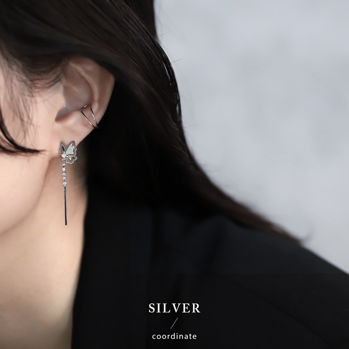 ピアス レディース 蝶 蝶々 バタフライ 18Kコーティング キラキラ 揺れる チタンポスト スタッド 『両耳用・2個セット』 | 凛 RIN | 08