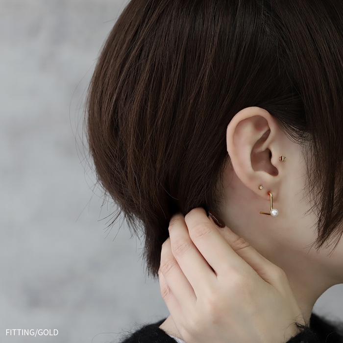 凛 RIN ピアス レディース パール 18Kコーティング 18金 チタンポスト