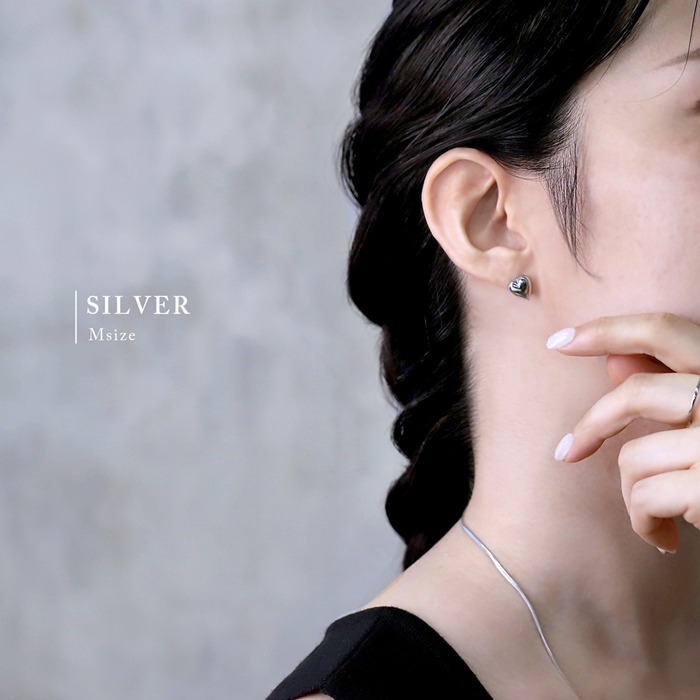 ピアス レディース ハート 16Kコーティング 16金 メタル シンプル スタッド 可愛い おしゃれ 『両耳用・2個セット』 | 凛 RIN | 08