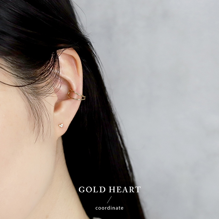 ピアス 小ぶり レディース チタン キラキラ 18金 18Kコーティング ハート スクエア 小さい 可愛い 『両耳用・2個セット』 | 凛 RIN | 11