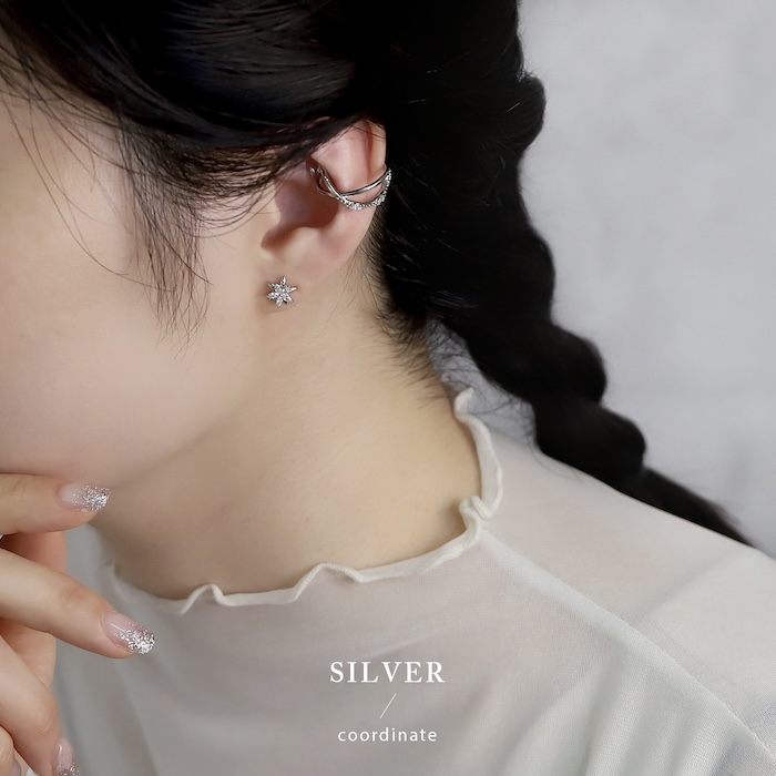 ピアス レディース 花 チタンポスト 18金 18Kコーティング フラワー キラキラ 可愛い おしゃれ 『両耳用・2個セット』 | 凛 RIN | 08