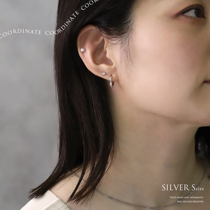 ピアス レディース ハート 18金 18Kコーティング ワンタッチ リング フープ ループ 可愛い おしゃれ キラキラ 『両耳用・2個セット』 | 凛 RIN | 13