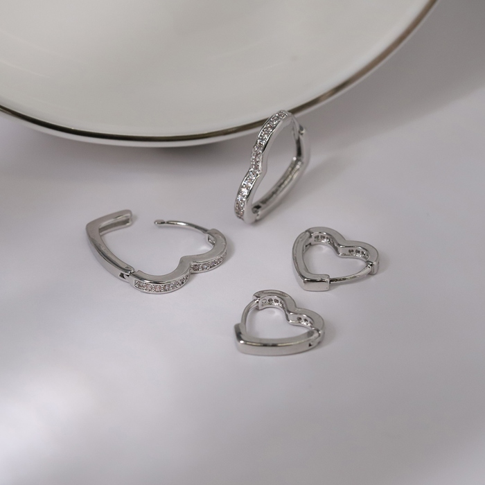 ピアス レディース ハート 18金 18Kコーティング ワンタッチ リング フープ ループ 可愛い おしゃれ キラキラ 『両耳用・2個セット』 | 凛 RIN | 10