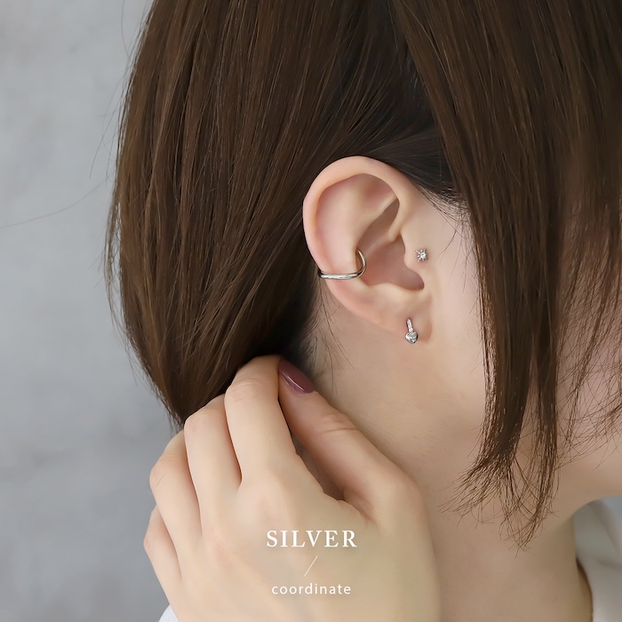 ピアス 小さい レディース ハート チタン 18Kコーティング 18金 バー 小ぶりピアス 『両耳用・2個セット』 | 凛 RIN | 08