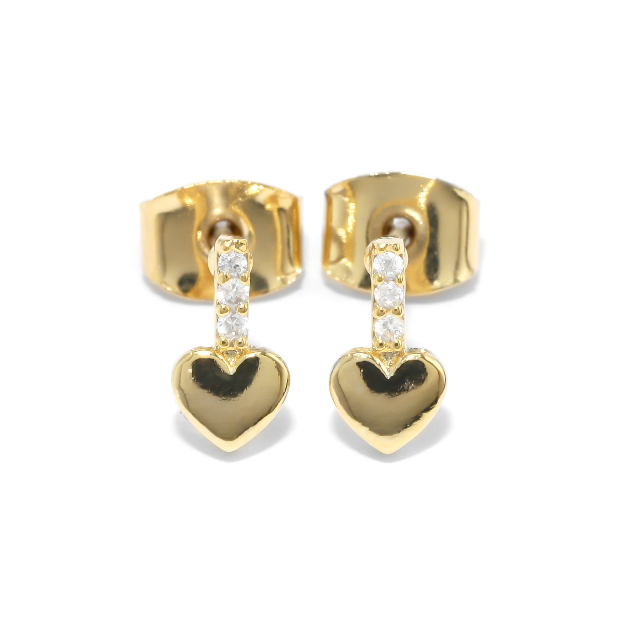 ピアス 小さい レディース ハート チタン 18Kコーティング 18金 バー 小ぶりピアス 『両耳用・2個セット』 | 凛 RIN | 02