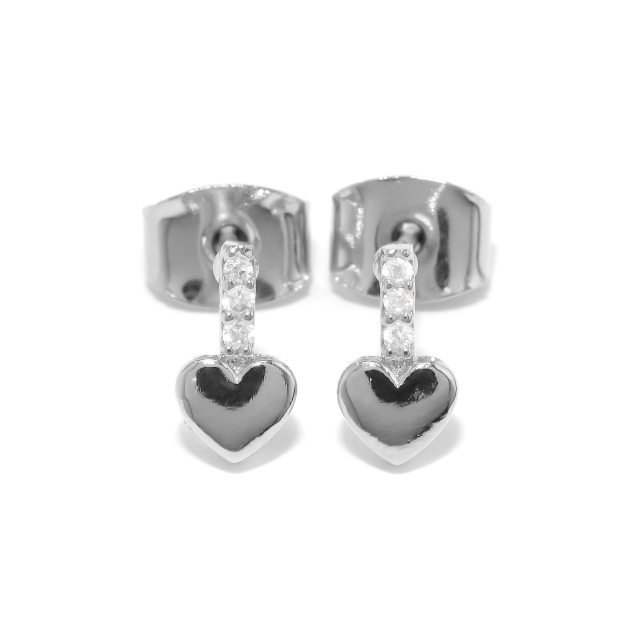 ピアス 小さい レディース ハート チタン 18Kコーティング 18金 バー 小ぶりピアス 『両耳用・2個セット』 | 凛 RIN | 01