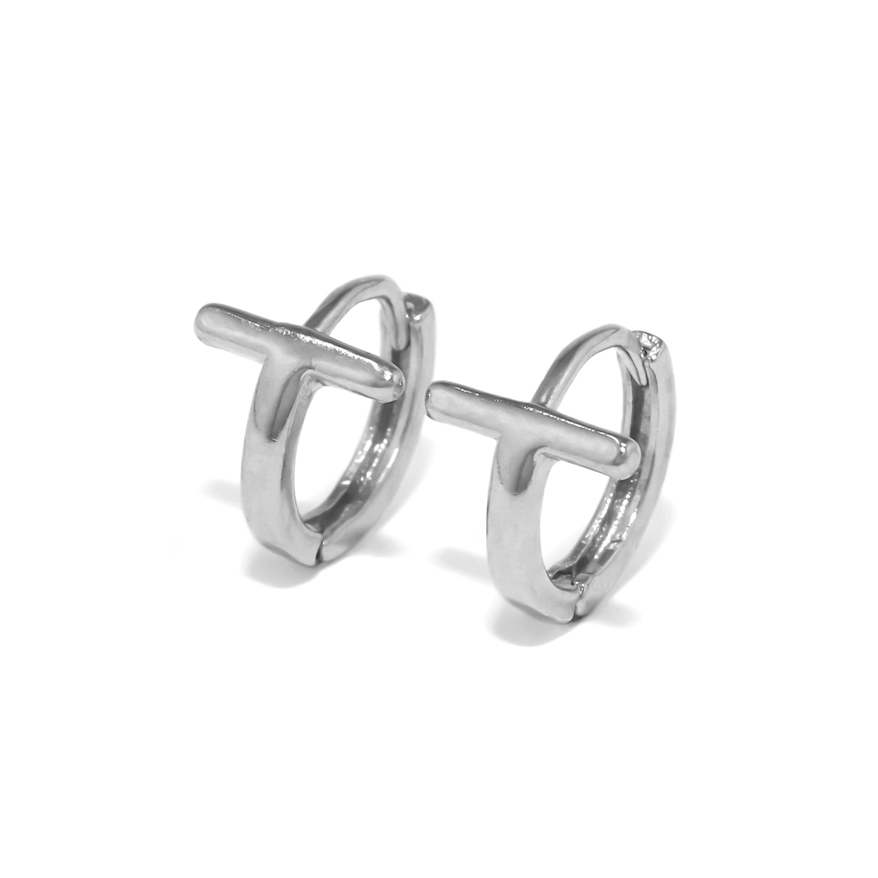 凛 RIN ピアス レディース フープ ワンタッチ リング T字 18金 18K