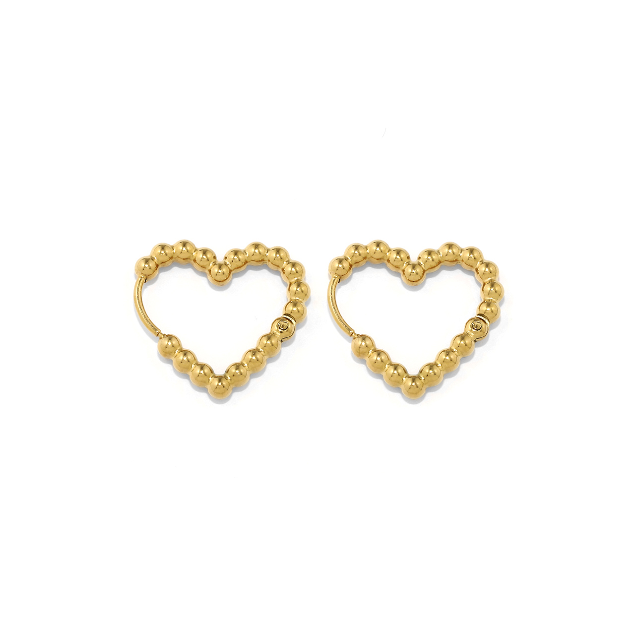 凛 RIN ピアス ハート フープ ワンタッチ リング 金属アレルギー対応