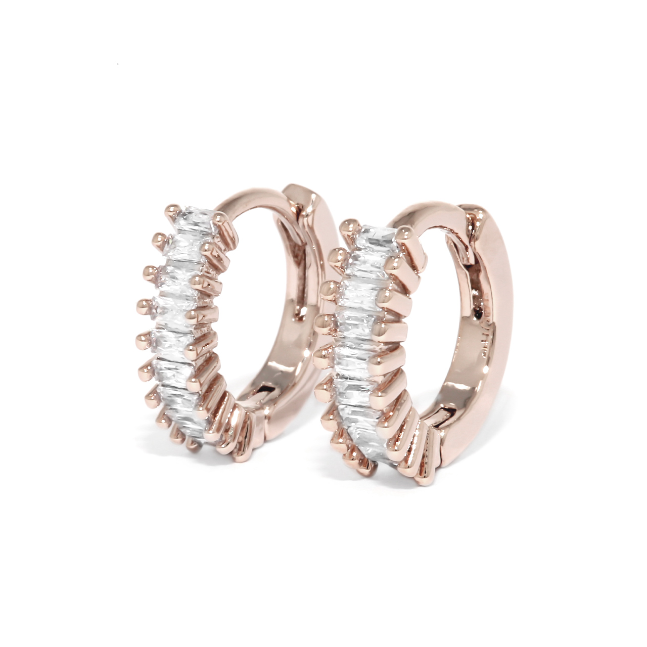 ピアス レディース ジュエル ワンタッチ フープ 上品 18金 18Kコーティング リング 『両耳用・2個セット』 | 凛 RIN | 03