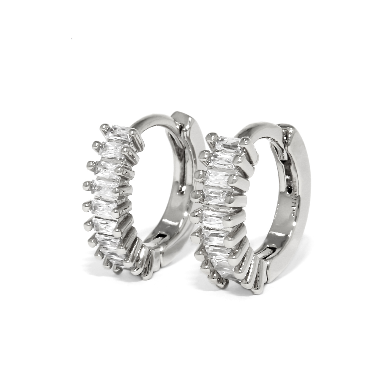 ピアス レディース ジュエル ワンタッチ フープ 上品 18金 18Kコーティング リング 『両耳用・2個セット』 | 凛 RIN | 01