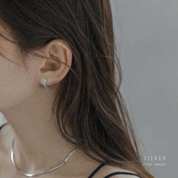 ピアス アクセサリー リングピアス ビジュー 上品 ジルコニア フープ ピアス 耳 耳たぶ 【両耳用・2個売り】 | 凛 RIN | 04