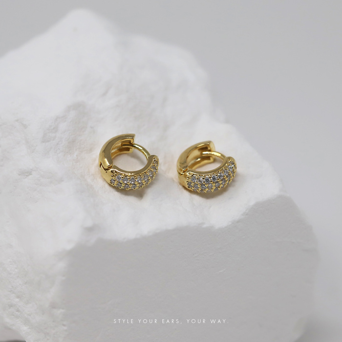 ピアス アクセサリー リングピアス ビジュー 上品 ジルコニア フープ ピアス 耳 耳たぶ 【両耳用・2個売り】 | 凛 RIN | 05