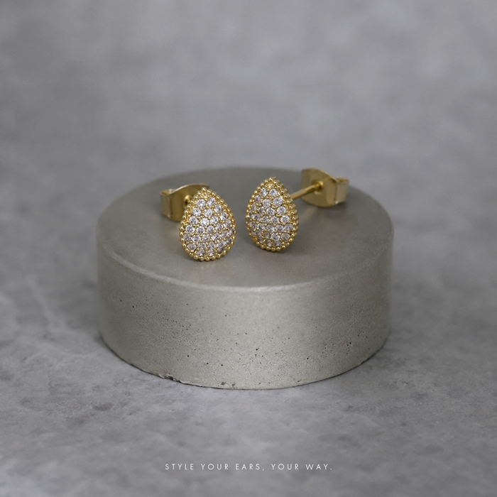 ピアス ドロップ レディース しずく 雫 ティアドロップ ビジュー ジュエル キラキラ 18kコーティング 可愛い 【両耳用・2個売り】 | 凛 RIN | 05