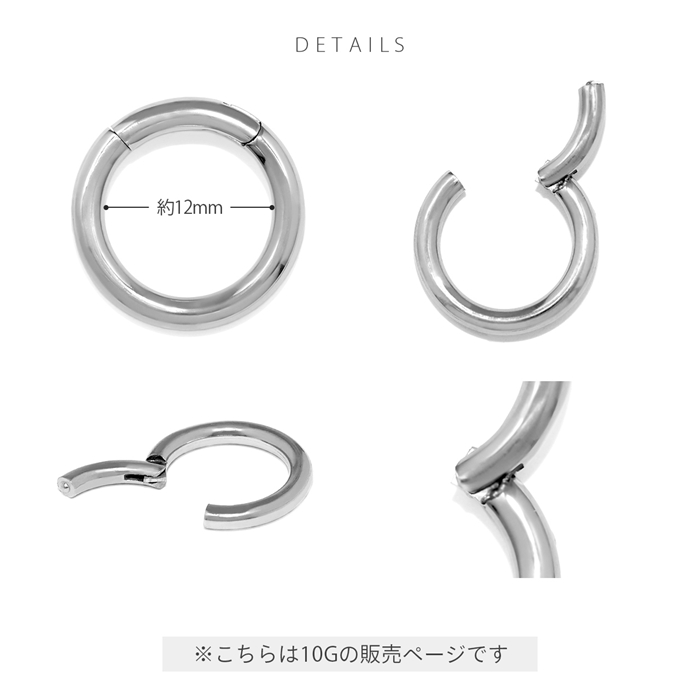 凛 RIN ボディピアス 軟骨 10G ワンタッチ セグメントリング