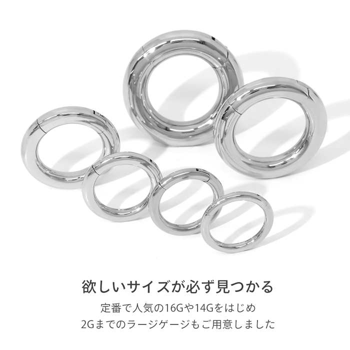 *リングのピアス*【No.262】 凛 RIN ボディピアス 軟骨ピアス 2G ワンタッチ セグメントリング