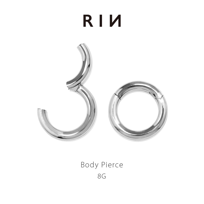 凛 RIN ボディピアス 8G ワンタッチ セグメントリング クリッカー
